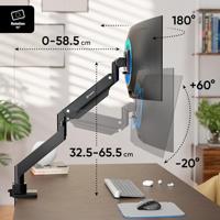 ONKRON G130-B Draaibare en kantelbare bureauhouder voor monitoren van 17“-57” max. 27 kg, met draaifunctie, zwart - thumbnail
