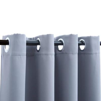 VidaXL Gordijn verduisterend met metalen ringen 290x245 cm grijs VidaXL Gordijn verduisterend met metalen ringen 290x245 cm grijs