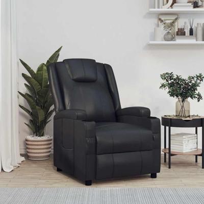 Fauteuil verstelbaar kunstleer zwart