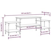 Tv-meubel 157x35x52 cm bewerkt hout grijs sonoma eikenkleurig - thumbnail