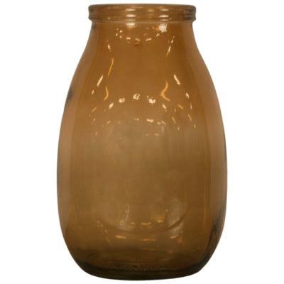 Vaas gerecycled glas bruin 28 cm | 4 stuks