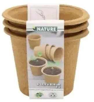 Nature kweek biopotten 14 cm 3 stuks