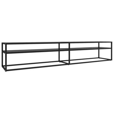 Tv-meubel 220x40x40,5 cm gehard glas zwart