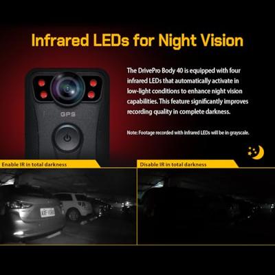 Transcend TS128GDPB40A Bodycam Spatwaterdicht, GPS, Intern geheugen