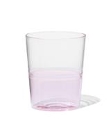 HEMA Waterglas 320ml Tafelgenoten glas met roze - thumbnail