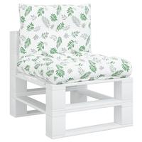 VidaXL Palletkussens 2 st bladpatroon oxford stof - thumbnail
