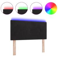 Hoofdbord met LED -striplichten Verstelbaar Zwart 80 cm Fluweel - thumbnail