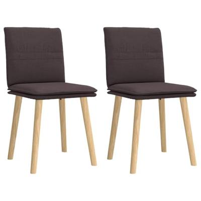 Eetkamerstoelen 2 st stof donkerbruin