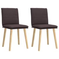 Eetkamerstoelen 2 st stof donkerbruin - thumbnail
