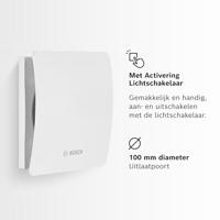 Bosch Home Comfort Fan 1500 W100 Wandventilator 230 V 95 m³/h 100 mm - thumbnail