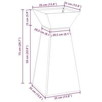 Pilaar Plantenbak 2 pcs Zilver 35 x 35 x 73 cm Staal - thumbnail