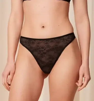 Bright Spotlight high leg string - Kanten hoog opgesneden string