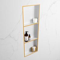 MONDIAZ EASY Nis 89,5x29,5cm in solid surface kleur Ocher | Talc. 3 vakken geschikt voor in- of opbouw - thumbnail