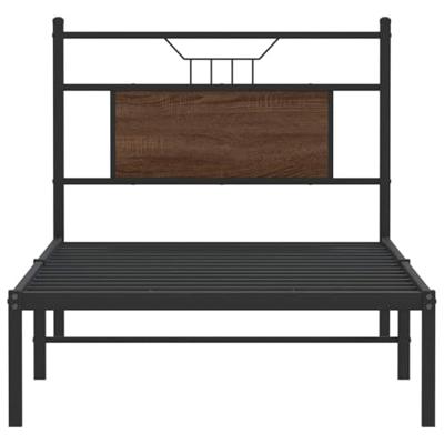 Bedframe zonder matras bewerkt hout bruin eikenkleur 75x190 cm