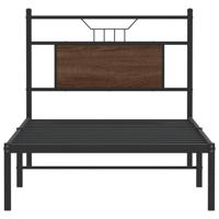 Bedframe zonder matras bewerkt hout bruin eikenkleur 75x190 cm - thumbnail