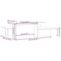 Salontafels 2 st bewerkt hout betongrijs - thumbnail