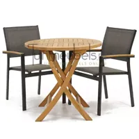 Tuinstoel Arezzo met Milton tafel rond 80 - thumbnail