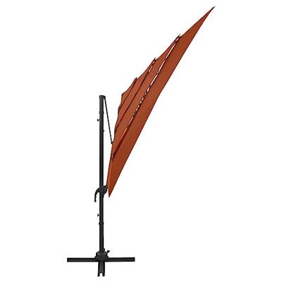 VidaXL Parasol 4-laags met aluminium paal 250x250 cm terracottakleurig