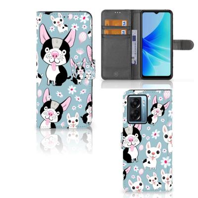 OPPO A77 5G | A57 5G | Telefoonhoesje | Met pasjeshouder | Hondjes