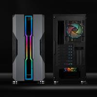 ATX Semi-toren BehuizingTooQ TQGCC103-B Zwart Zwart/Zilverkleurig - thumbnail