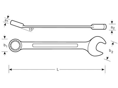 Bahco Steekringratelsleutel | met veiligheidsveer | verchroomd | lengte 323 mm | 24 mm - TAH1RM-24 Bahco Steekringratelsleutel | met veiligheidsveer | verchroomd | lengte 323 mm | 24 mm - TAH1RM-24