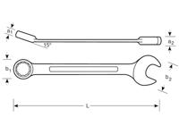 Bahco Steekringratelsleutel | met veiligheidsveer | verchroomd | lengte 323 mm | 24 mm - TAH1RM-24 - thumbnail