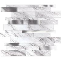 Zelfklevende Mozaïektegel Alu Wildverband Marmerlook Wit - 30x30 cm - thumbnail