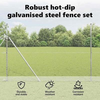 VidaXL Afrasteringspaal zilver 25 x 1,6 m (25 mm gaas) staal