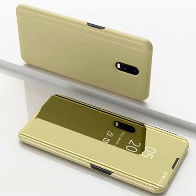 Galvaniseren spiegel horizontale Flip lederen case voor OnePlus 7 Pro met houder (goud) Galvaniseren spiegel horizontale Flip lederen case voor OnePlus 7 Pro met houder (goud)
