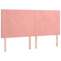 Bedframe met hoofdeinde fluweel roze 180x200 cm - thumbnail