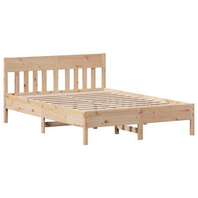 Bed met boekenkast zonder matras massief grenenhout 135x190 cm - thumbnail