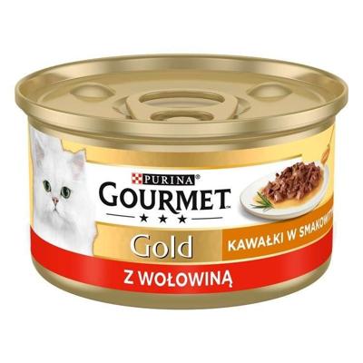 GOURMET Gold Sauce Delight Rundvlees - nat kattenvoer - 85 g