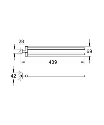 Grohe Essentials Cube Handdoekhouder 2-lids 4,2x43,9x6,9 cm Supersteel Grohe Essentials Cube Handdoekhouder 2-lids 4,2x43,9x6,9 cm Supersteel