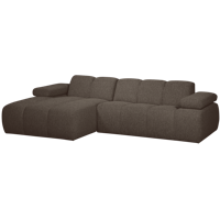 WOOOD Mojo chaise longue bank links bouclé bruin melange - thumbnail