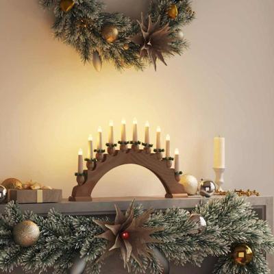 Kerst Kaarsenboog met 10 LED Kaarsen Bruin 47 x 5 x 29 cm