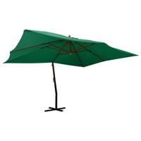 VidaXL Zweefparasol met houten paal 400x300 cm groen - thumbnail