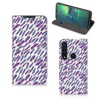Motorola G8 Plus | Hoesje met Magneet | Feathers Color - thumbnail