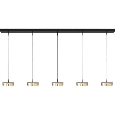 Masterlight 5-lichts hanglampImperia 160cm zwart met goud - 2041-05-02-02-160-5