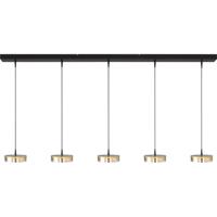 Masterlight 5-lichts hanglampImperia 160cm zwart met goud - 2041-05-02-02-160-5 - thumbnail