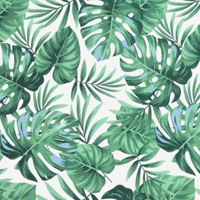 VidaXL Stoelkussens 2 st bladpatroon 50x50x4 cm stof