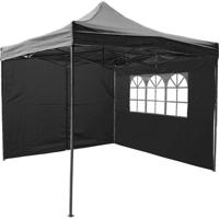 Garden Royal Easy Up Partytent 3x3 Zwart met 2 zijwanden waterdicht - thumbnail