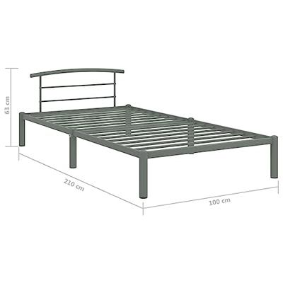Bedframe metaal grijs 90x200 cm Bedframe metaal grijs 90x200 cm