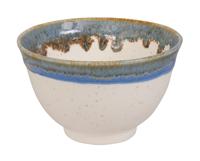 Handgemaakte Theekop - Japanse Stijl - Wit/Blauw - 9 x 5.4cm - thumbnail