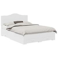 Bedframe met hoofdeinde met lade Wit 140 x 190 cm Bewerkt hout - thumbnail