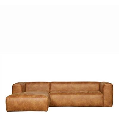 WOOOD Hoekbank 'Bean' Links, leder cognac