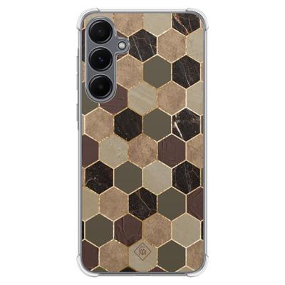 Samsung Galaxy A55 shockproof hoesje - Kubus groen bruin Samsung Galaxy A55 shockproof hoesje - Kubus groen bruin