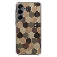 Samsung Galaxy A55 shockproof hoesje - Kubus groen bruin - thumbnail