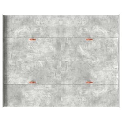 Opbergbedframe met lade Betongrijs 150 x 200 cm Bewerkt hout