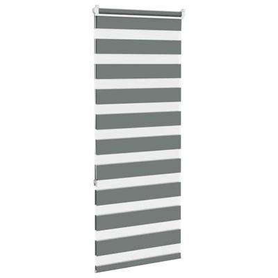 VidaXL Zebra rolgordijn 55x150 cm stofbreedte 50,9 cm donkergrijs VidaXL Zebra rolgordijn 55x150 cm stofbreedte 50,9 cm donkergrijs