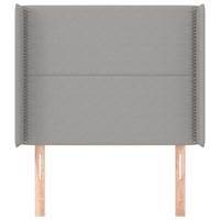 Hoofdbord met randen 93x16x118/128 cm stof lichtgrijs - thumbnail